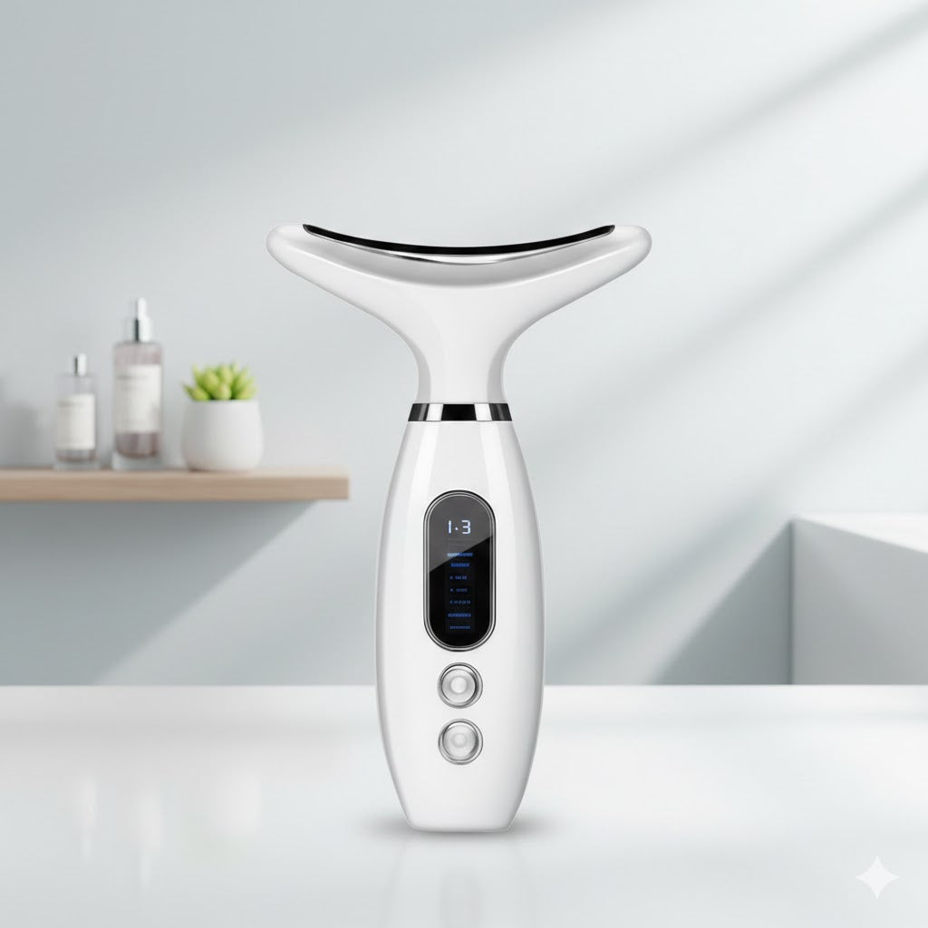 Masajeador facial con terapia de luz y microcorriente