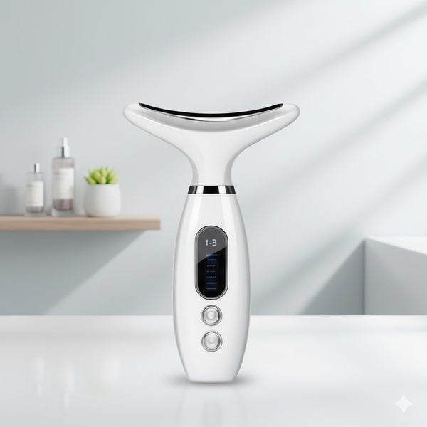 Masajeador facial con terapia de luz y microcorriente